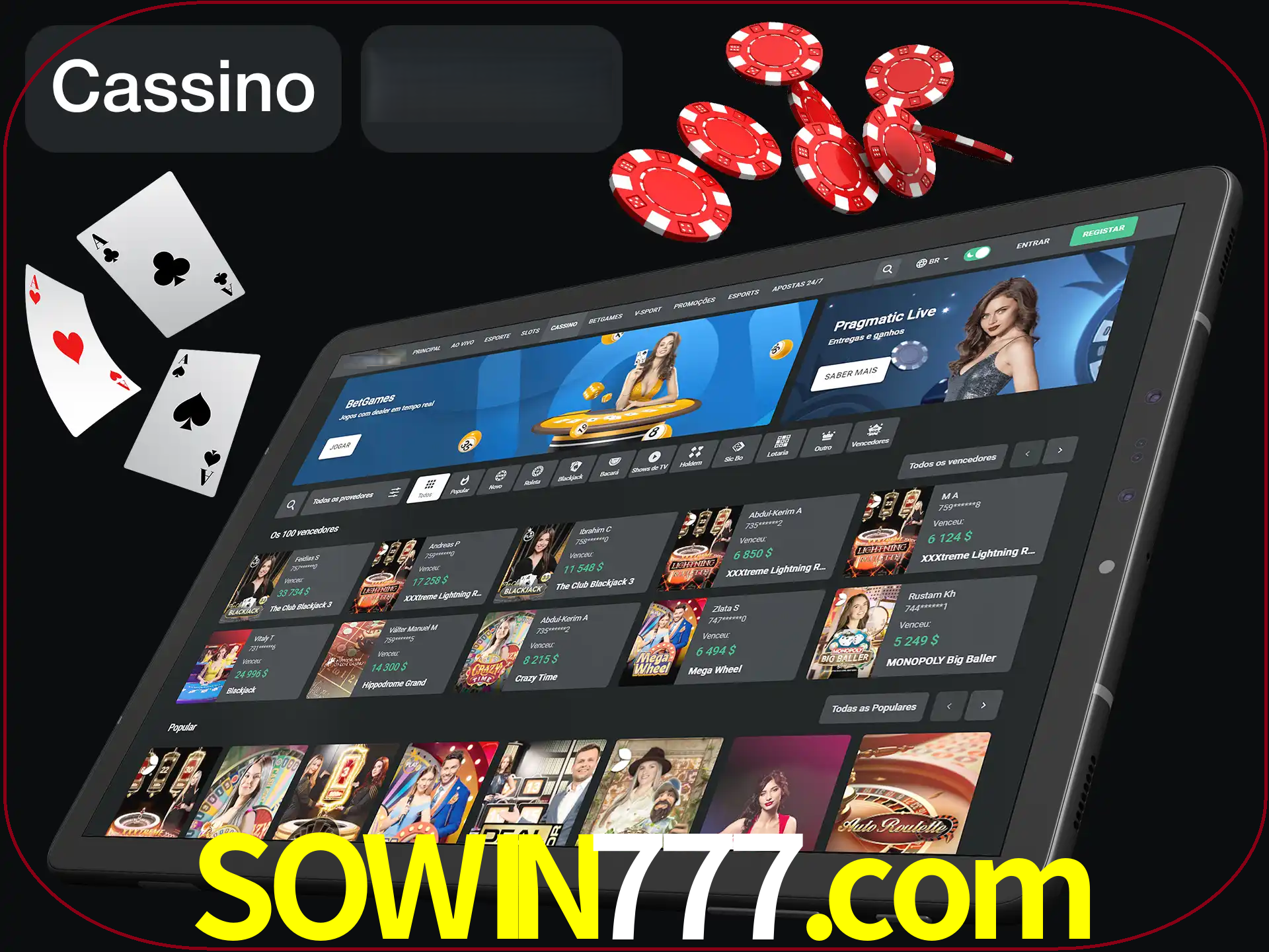 Jogue vários jogos de cassino em nosso cassino.