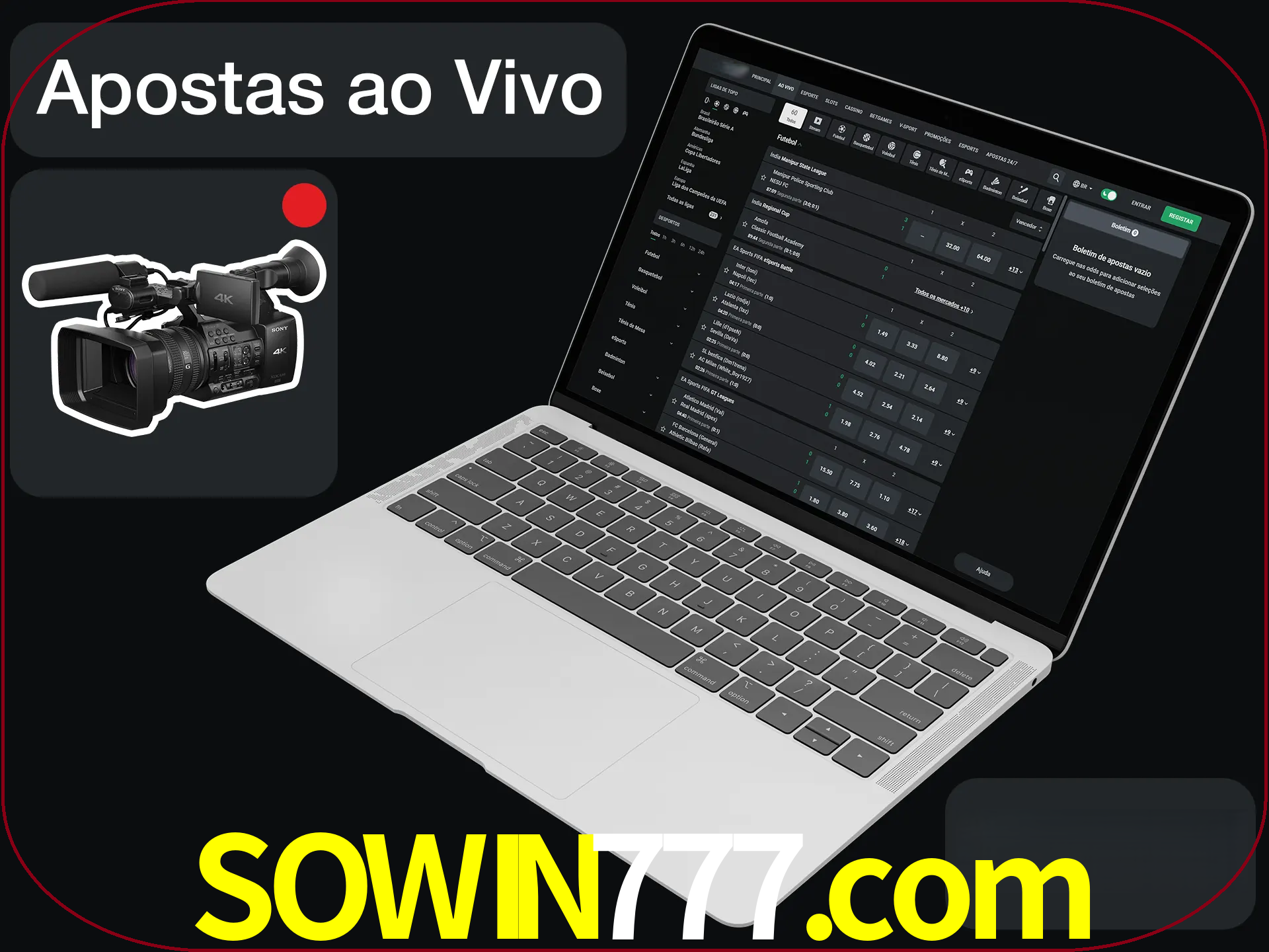 Aposte em formato ao vivo em nosso site.