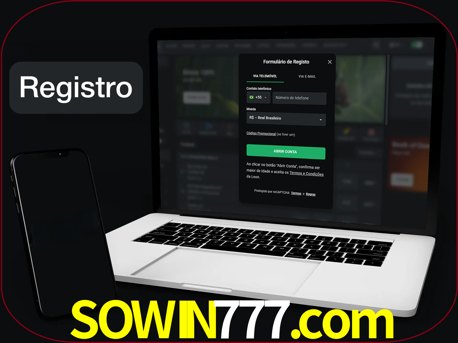 O registro na LeonBet é simples.